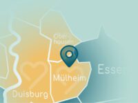 Landkarte mit Zoom auf Mülheim & Oberhausen